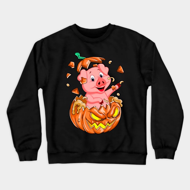 Pig In The Pumpkin tshirt halloween costume funny gift t-shirt Crewneck Sweatshirt by American Woman